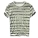 Produktbild TWISFER Herren Sommer Kurzarm T-Shirt Streifen Drucken Basic Regular Fit Baumwolle Rundhalsausschnitt Top Sweatshirt M - XXXL
