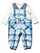 M&Co Baby Boy Cotton Rich Long Sleeve Envelope Neck Check Dungarees And T-Shirt Outfit Set Blue 3/6 Mnths