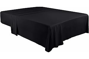 Utopia Bedding - Lenzuolo da letto - Lenzuolo singolo 167 x 243 cm - Lenzuolo piatto, morbido, in microfibra spazzolata - Nero