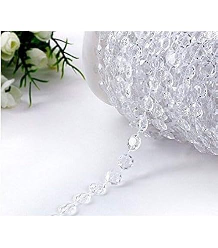 10m/Roll 8mm Guirlande Perle Acrylique Collier Chaîne Bobine Perles Fleurs Wedding Mariée Party Decoration (blanc