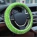 Produktbild QLL Universal Auto Plüsch Lenkradhülle Lenkrad Abdeckung Lenkradbezug aus Plüsch 38CM / 15'' Anti Rutsch Warm Lenkradabdeckung Lenkradschoner Winter-Schutz für Damen & Mädchen,Lila , green