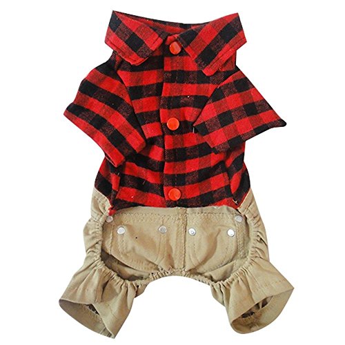 Honeysuck-Pet-Dog-Clothes-Suspender-with-Overall-Red-Grid-Pant-Jumpsuit