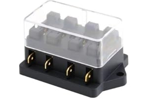 Mintice Car Vehicle Auto 4 Way Blade Fuse Holder Circuit Standard ATO Blade Fuse Box Block Holder 12V 24V Waterproof Protection Truck Automotive