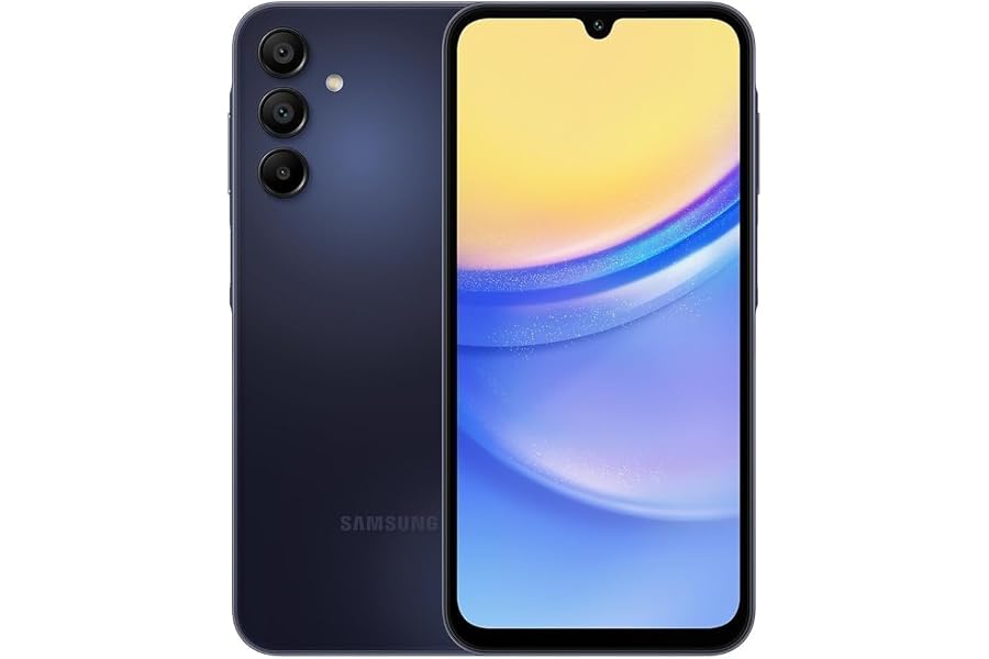 Samsung Galaxy A15 5G 64 GB Smartphone, Blau / Schwarz (AT&T) (internationale Version) (Generalüberh