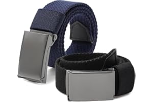 Coubeau Kindergürtel Jungen - 2 Stk. Schuluniform-Cotton-Gürtel Verstellbarer Schnallengürtel für Kinder von 3-15 Jahren