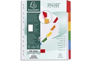 EXACOMPTA Jeu d'intercalaires 6 positions en carte blanche 170g, onglets Mylar®. Format A4+