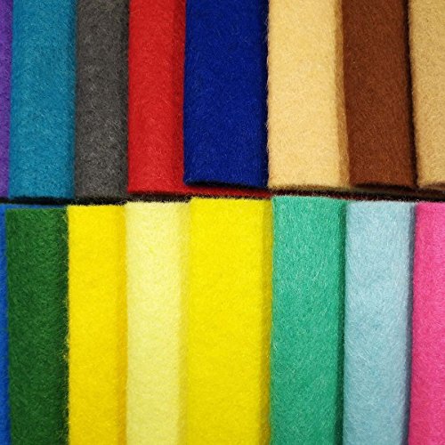 28Pcs Filzstoff Farbig Bastelfilz Weich Vliesstoff DIY Handwerk Projekte Patchwork Filz zum Nähen 15cm X 15cm X 1.4mm - 3