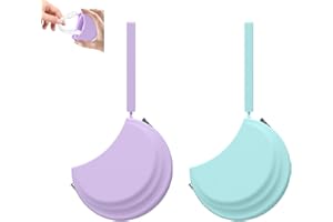 MAOERDENTAL 2 Pack Silicone Retainer Case with Vent Holes Lanyard Aligner Case Cute Portable Container Holder Night Guard Case for Travel Girl Women Men Kids (Purple+Blue)