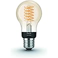 Philips Hue White Filament Regular A60 LED Smart Light Bulb 1 Pack [E27 Edison Screw], with Bluetooth, Works with Alexa, Google Assistant and Apple Homekit.