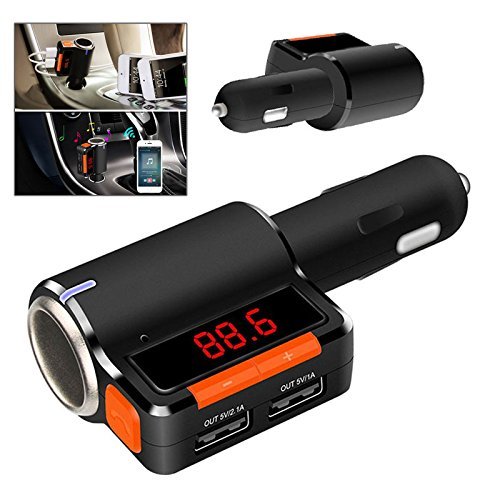 Auslese™ BC-09 Wireless Car Bluetooth Kit Handsfree FM Transmitter Music Radio Adapter Dual USB Car Charger Universal for Smartphone Handsfree LED Display car styling RS.1499 (63.00% Off) - Amazon