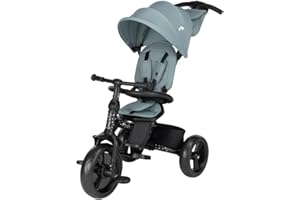 Bebeconfort Windy, Tricycle bébé évolutif avec poignée Parent, 10 Mois-4 Ans, 0-25 kg, Taille réglable, Siège Confortable et réversible, Capote de Protection, Pliage Compact, Vélo bébé, Mineral Blue