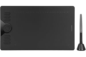 ‎HUION Tablet graficzny HUION HS610, 12+16 programowalnych klawiszy ExpressKeys, 8192 stopni czułości, 5080 LPI z funkcją nachylenia ok. 60°, obsługuje system Windows/MacOS/Android, do domowego biura i nauki
