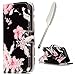 Produktbild Galaxy A3 2016 Hülle,Samsung Galaxy A3 (2016) Hülle, Edaroo Rosa Blumen Entwurf auf Schwarzem Schutzhülle PU Leder Bookstyle Hülle Tasche Flip Wallet Case, Ultraslim Kunstleder Schutzhülle Flip Bookstyle Magnative Cover Lederhülle Handytasche Magnetverschluss Etui mit Standfunktion und Kartenfach für Samsung Galaxy A3 (2016)