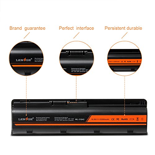 LENOGE Hochleistung Ersatz Akku Laptop Batterie Für HP G32 G42 G42t G56 G62 G72 G4 G6 G6t G7 Mu06 Mu09 10.8V 5200mAh Compaq Presario CQ32 CQ42 CQ43 CQ56 CQ62 Pavilion dm4 dv3 dv4 dv5 dv6 dv7 series - 5
