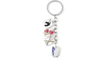 ZHIXUAN Anime Attack On Titan Drip Keychains Giant Legion Flag Cosplay Key Chains Metal Pendant Keyrings Jewelry Key Ring Car Key Holder For Anime Fans Gift