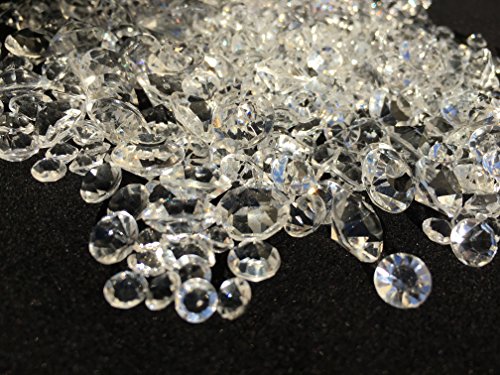 600 Stück Mischung glitzernde Deko Diamanten Brillianten Strasssteine Acrylsteine verschiedene Größen 11mm + 7mm + 5mm transparent klar kristall basteln Gltzersteine Schmucksteine Strass Steine zum Verzieren Dekorieren von CRYSTAL KING - 3