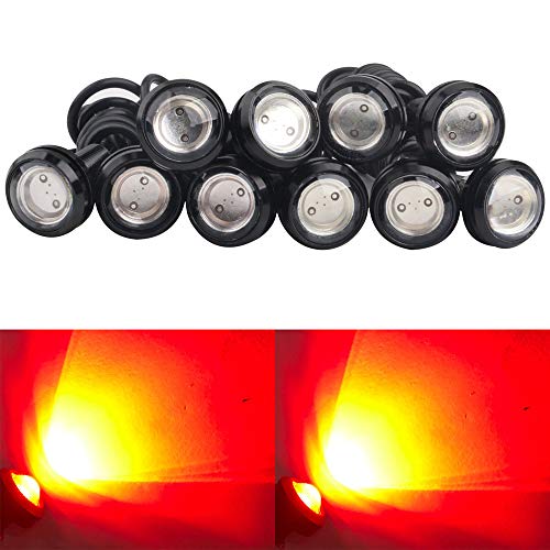 10 pezzi Universale Alta Potenza Rosso 9w 18mm LED Eagle Eye Ammortizzatore DRL luci di Marcia Diurna Fendinebbia luce del Motociclo luce Coda luce di Backup Motore autoLiquidazione luci di Marcatura