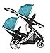 Duellette 21 Combo Twin Tandem Pushchair Baby Newborn carrycots Pram Travel system Tandem stroller buggy: 2 Pramette/seat units, 2 footmuffs 2 Rain covers, Teal mist by Kidz Kargo