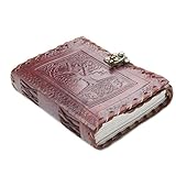 notebook exo smart opiniones Tamaño: 16x12 cm. 81stgeneration Notebook Eco Diario de Cuero Hecho a Mano Tree of Life en Relieve Papel Reciclado 100 páginas (16cm x 12cm)