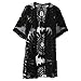Produktbild Lamdoo Strand vertuschen Blumenstickerei Bikini Bademode Damen Robe Cardigan Bathingsuit - Schwarz