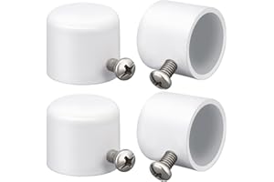 AHANDMAKER 4 Tappi Terminali per Aste da Tende da Finestra in Ferro Con Vite, 2,2 cm di Diametro, Bianco
