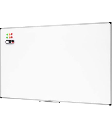 maxtek Whiteboard met Standaard, 90x60 cm Magnetisch White Board, Verstelbare Hoogte met Ondersteuning, Flipovers met Aluminium Kader, Mobiel Vouwbaar Whiteboards voor Vergaderingen