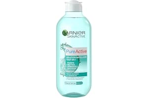 GARNIER Pure Active - Solution Micellaire Tout-En-1 - Purifie, Nettoie & Démaquille - Formule Enrichie En Micelles - Visage, Yeux, Lèvres - Peaux Mixtes à Grasses & Sensibles - 400 ml