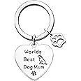 JETTOP Dog Mum Gifts Keyring- Dog Mum Birthday Gifts Gifts for New Puppy Mum Dog Mummy Christmas Mothers Day Present Worlds Best Dog Mum