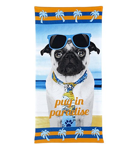 MOPS blau Strandtuch