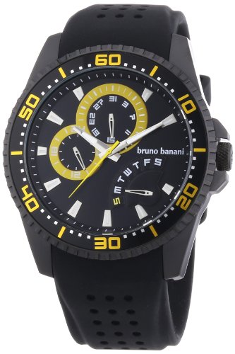 Bruno Banani Herren-Armbanduhr XL Shiva Analog Quarz Kautschuk BR22008 Bruno Banani Herren-Armbanduhr XL Shiva Analog Quarz Kautschuk BR22008