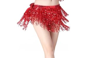 QG ltd Dance Belly Dance Dancer Costume Sequin Tassel Fringe Hip Scarf Belt Waist Wrap Skirt