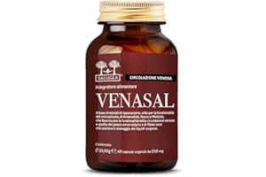 Venasal Salugea - Integratore per la Circolazione - Vene e Capillari - 60 Capsule Vegetali - 1 Mese di Trattamento - Flacone in Vetro Scuro (No Plastica o Blister)