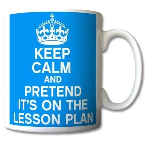 Keep Calm and Pretend Its On The Lesson Plan Baby Blue Mug Cup Gift Retro by GrassVillageTM