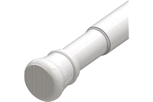 ROD&TRIKIN Bastone per tenda da doccia estensibile senza trapano, asta per tenda bianca, estensibile per finestre, bagno, armadio, porta armadio della cucina (73-140 cm/1 pezzo)