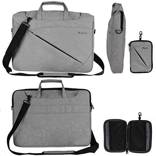Ropch 15 15.6 Zoll Notebooktasche / Laptoptasche / Aktentaschen / Schultertasche Wasserfest Laptop Hülle Sleeve Case für 15.6″ Acer / Asus / Dell / HP / Lenovo – Grau - 2