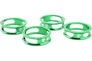 P Prettyia 4Pcs CNC Aluminum Alloy 10mm MTB Bike Bicycle Headset Ring Cycling 28.6mm 1 1/8- inch Front Fork Stem Spacers Washers Replacement - Green, 28.6x10mm