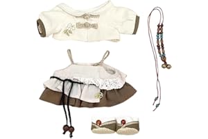niannyyhouse Ropa de muñeca de felpa de 20 cm, abrigo, pantalones, vestidos, zapatos, accesorios, Hanfu, traje de muñeca de 8 pulgadas (B)