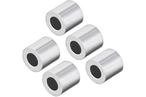 sourcing map M3 Manguito de aluminio Crimp 3 mm. Cuerda de alambre de acero. Botones de tope 5 pcs.