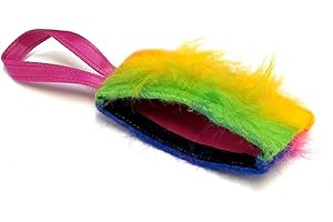Church Products UK Dog Training Treat Bag Obedience Retrieve Furry Long Prey Dummy With Sewn In Squeaker 7" x 4" In (Rainbow)