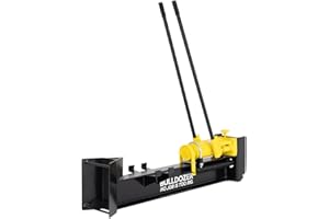 Charles Bentley BULLDOZER PRO 10 Ton Hand Operated Heavy Duty Hydraulic Log Splitter, No Electricity Required, Two Speed Pump, Horizontal, Rubber Handles, 10 Ton Splitting Force (113X30cm)
