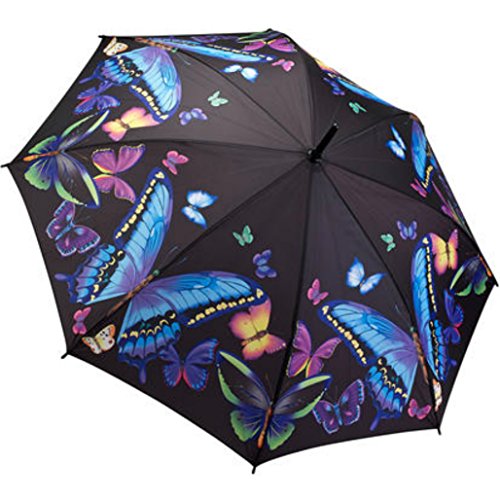 Preisvergleich Produktbild Damen Stockschirm Regenschirm Motiv Bunte Schmetterlinge Rosemarie Schulz Heidelberg