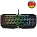Produktbild PICTEK Gaming Tastatur, 26 Key Anti-Ghosting-Tastatur mit Verstellbarer Rainbow LED-Hintergrundbeleuchtung, ergonomische Handballenauflage, Wasserdichte Computer-Tastatur für Gamer-Typisten