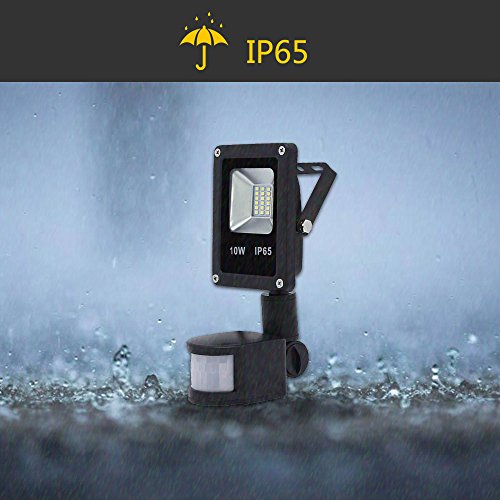 VINGO® 10W LED Strahler Fluter Außen Flutlicht Strahler mit PIR Bewegungsmelder wasserdicht IP65 Gartenstrahler Wandstrahler Warmweiß - 7