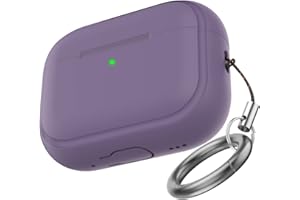 TRONWIN Airpods Pro 2 etui ochronne silikonowe etui z paskiem na rękę do Airpods Pro 2022 [bezprzewodowe ładowanie] do Apple Airpods Pro 2. generacji (ciemnofioletowe)