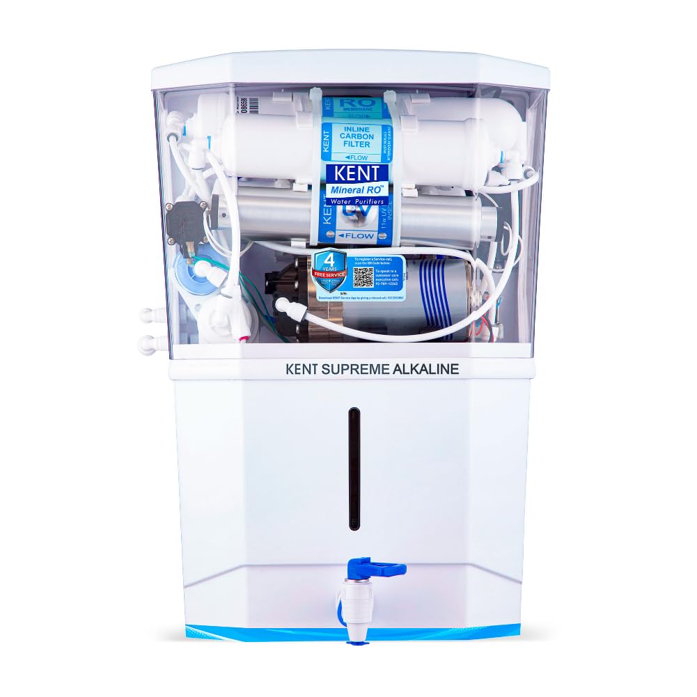 KENT Supreme Alkaline Water Purifier (11113), Smart Alkaline Technology, Multiple Purification Process, RO+UV+UF+Alkaline+TDS