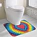 Produktbild Love Heart Patterns Contour Bath Rug U-Shaped Bath Mat Soft Water Absorbent Bathroom Carpet Nonslip Toilet Floor Mat Machine Wash (15.7x19.3 Inch)