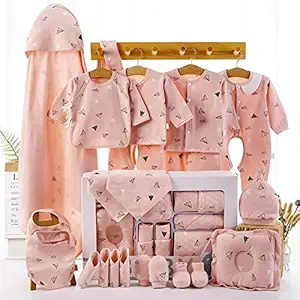 Little Surprise Box - 21 pcs Newly Born Baby Girl/Boy Gift Hamper (Peach) 0-6 Months