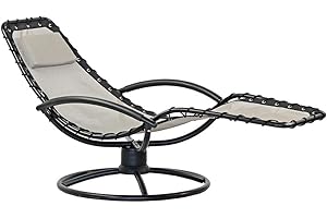 BRIGROS LA VOGLIA DI FARE Estosa - Sedia ellittica relax modello twist con lieve oscillazione 173x77x85 cm struttura tubolare in acciaio 30mm x g 1.5mm trama in textilene verniciatura a polvere (Panna)