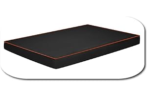 FORTISLINE Coussin pour Chien O'AHU Tapis Matelas orthopédique XL 120x80x8 cm Noir/Orange W419_02