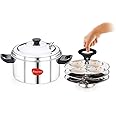KLASSI KICHEN Stainless Steel Idly Maker 3 Plates Compatible with Induction and Gas Stove (12 idlis)
